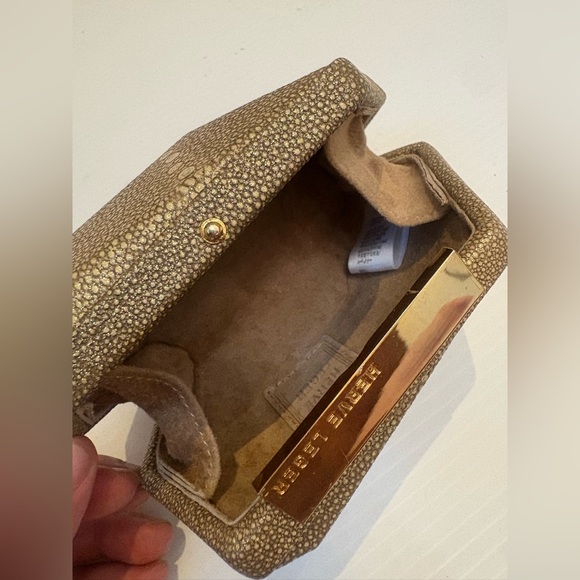 Herve Léger Rare, Multi-faceted Gold leather Minaudiere clutch - Picture 6 of 12